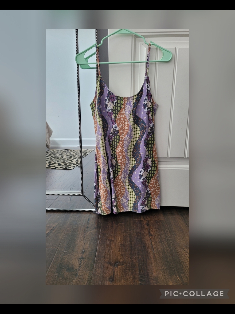 La Hearts Lavender Floral Slip Dress with Olive & Rust Accents